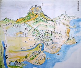 昔の写真-天正年間古地図(香西寺蔵) 昔の写真-天正年間古地図(香西寺蔵)