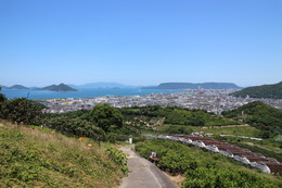 下りの香西登山口への道は合流地点を過ぎてからコンクリート舗装の道になります 下りの香西登山口への道は合流地点を過ぎてからコンクリート舗装の道になります