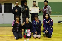 準優勝の川窪チームです(ホームページ委員会取材班撮影) 準優勝の川窪チームです