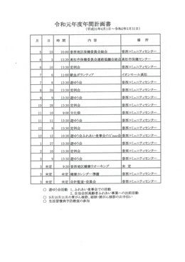 令和元年度事業計画 令和元年度事業計画