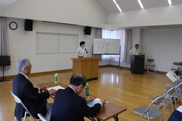 大山会長の挨拶です(ホームページ委員会取材班撮影) 大山会長の挨拶です