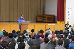 訓練概要説明(ホームページ委員会撮影) 訓練概要説明