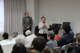 阿部婦人会長挨拶(ホームページ委員会撮影) 阿部婦人会長挨拶