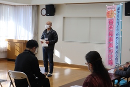 河野コミ協会長挨拶(ホームページ委員会撮影) 河野コミ協会長挨拶