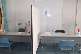 健康チェック 保険指導コーナー(ホームページ委員会撮影) 健康チェック 保険指導コーナー