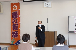 香西地区社会福祉協議会大橋会長の挨拶(ホームページ委員会撮影) 香西地区社会福祉協議会大橋会長の挨拶