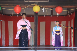 高松西部吟詠会の詩吟の様子(ホームページ委員会撮影) 高松西部吟詠会の詩吟の様子