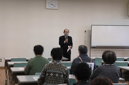 香西地区社会福祉協議会会長大橋様の挨拶(ホームページ委員会撮影) 香西地区社会福祉協議会会長大橋様の挨拶