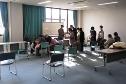 健康チェックの会場(ホームページ委員会撮影) 健康チェックの会場