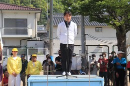 大会副会長 田邊校長挨拶(ホームページ委員会撮影) 大会副会長 田邊校長挨拶