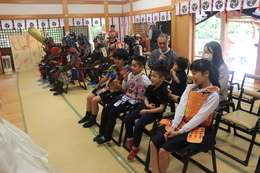 香西水軍出陣式の神事(ホームページ委員会撮影) 香西水軍出陣式の神事
