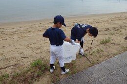 スポ少の皆さんの活動状況(環境衛生組合協議会撮影) スポ少の皆さんの活動状況