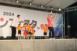 日下尚選手の緊急来場(ホームページ委員会撮影) 日下尚選手の緊急来場