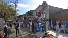 スタート直後の練物(平賀北秋祭り実行委員会撮影) スタート直後の練物
