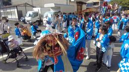 スタート直後の練物(平賀北秋祭り実行委員会撮影) スタート直後の練物