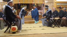 感謝状贈呈(平賀北秋祭り実行委員会撮影) 感謝状贈呈