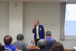佐藤会長挨拶で開会(ホームページ委員会撮影) 佐藤会長挨拶で開会