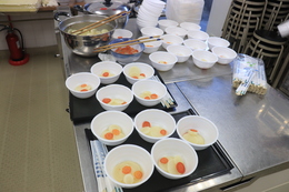 雑煮にしていただきました(ホームページ委員会撮影) 雑煮にしていただきました