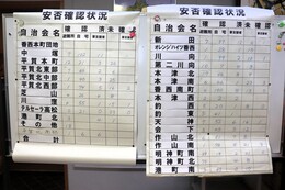 各地区の被災・避難情報が集まってきます(ホームページ委員会(記録係)撮影) 各地区の被災・避難情報が集まってきます