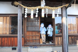 船玉神社に到着(ホームページ委員会撮影) 船玉神社に到着