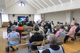 自主坊会長挨拶(ホームページ委員会撮影) 自主坊会長挨拶